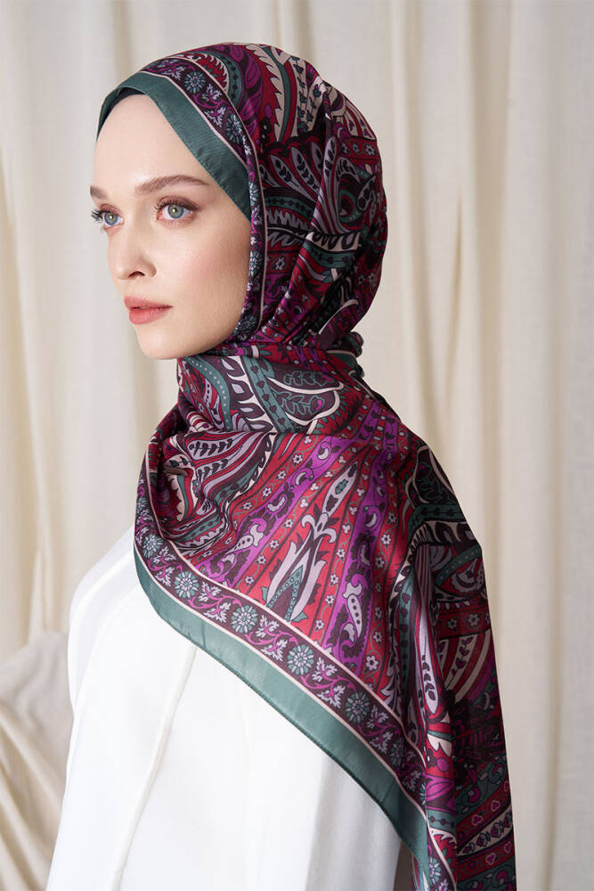 Tuba Bağ Historical Florentis Desen Şal - Yeşil - 3