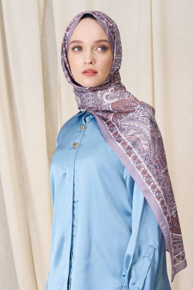 Historical Florentis Desen Şal - Soft Gri - 4