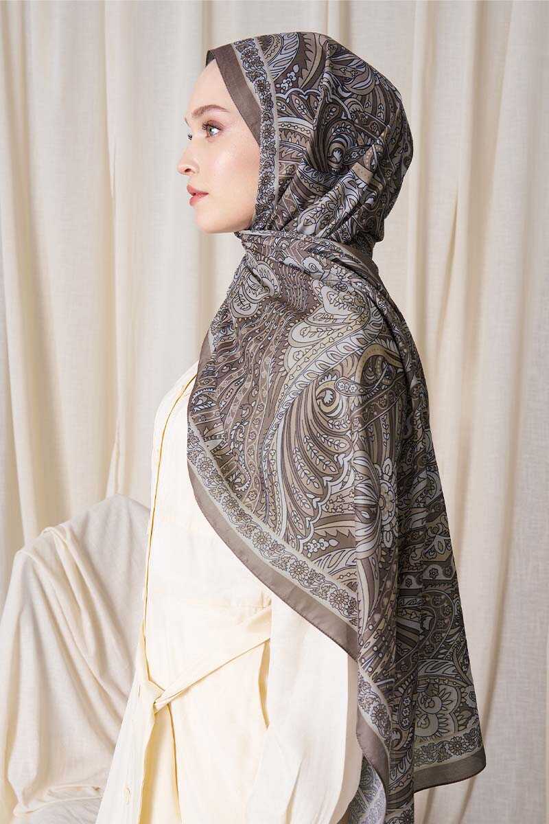 Historical Florentis Desen Şal - Vizon - MADAME POLO