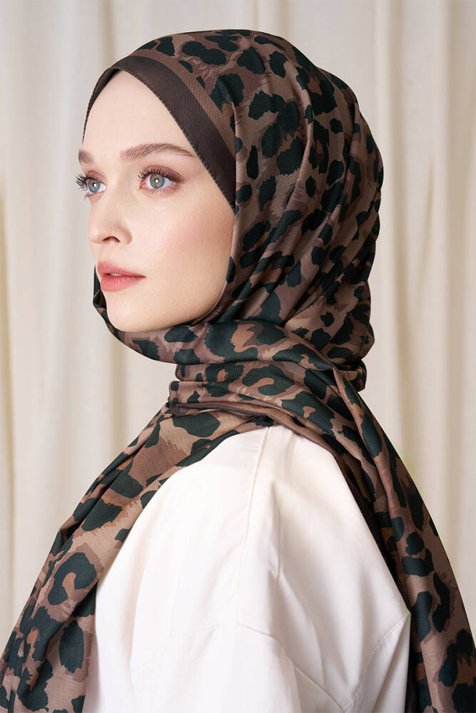 Historical Leopar Desen Şal - Mocha - 4