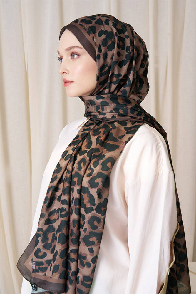 Historical Leopar Desen Şal - Mocha - 5