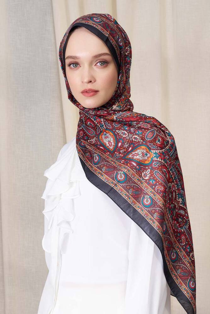 Historical Livia Desen Şal - Siyah - 1