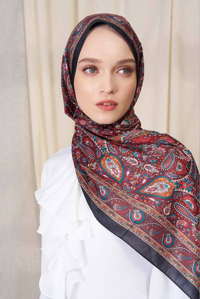 Historical Livia Desen Şal - Siyah - 3