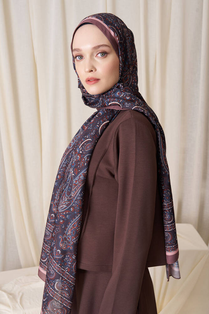 Historical Veloria Desen Şal - Browni - 3