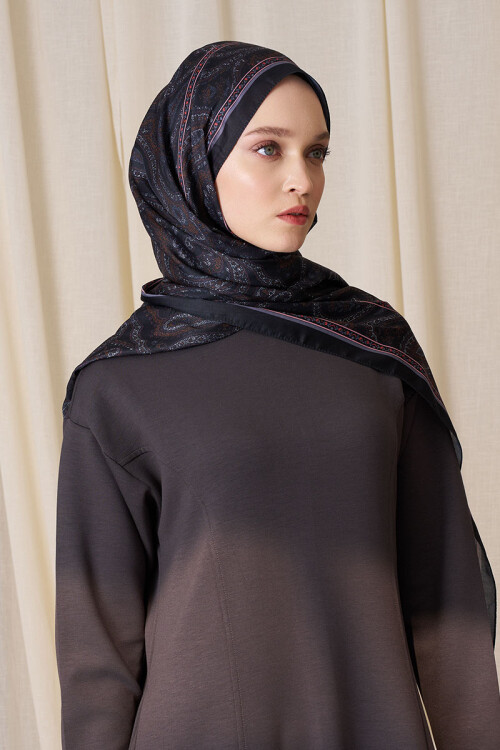 Historical Victorian Desen Şal - Antrasit 