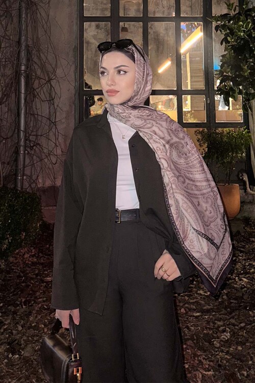 Elif Cıbır Historical Victorian Desen Şal - Bej 