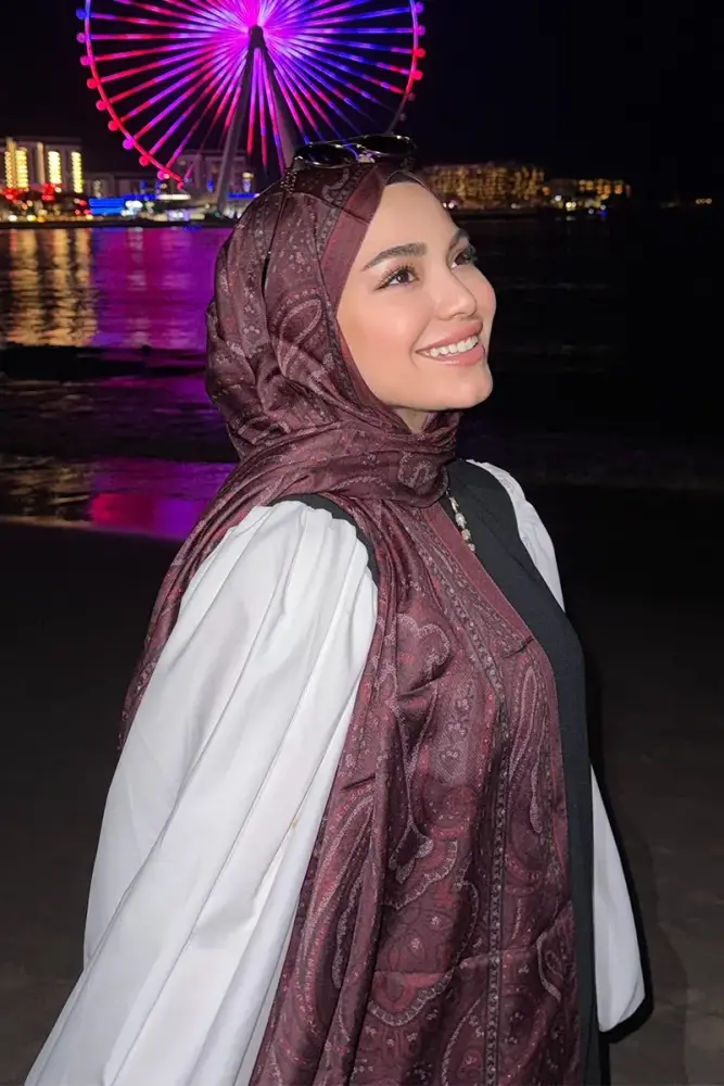 Kübra Kuş Historical Victorian Desen Şal - Bordo - 1