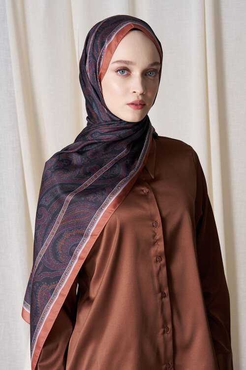 Historical Victorian Desen Şal - Kiremit 