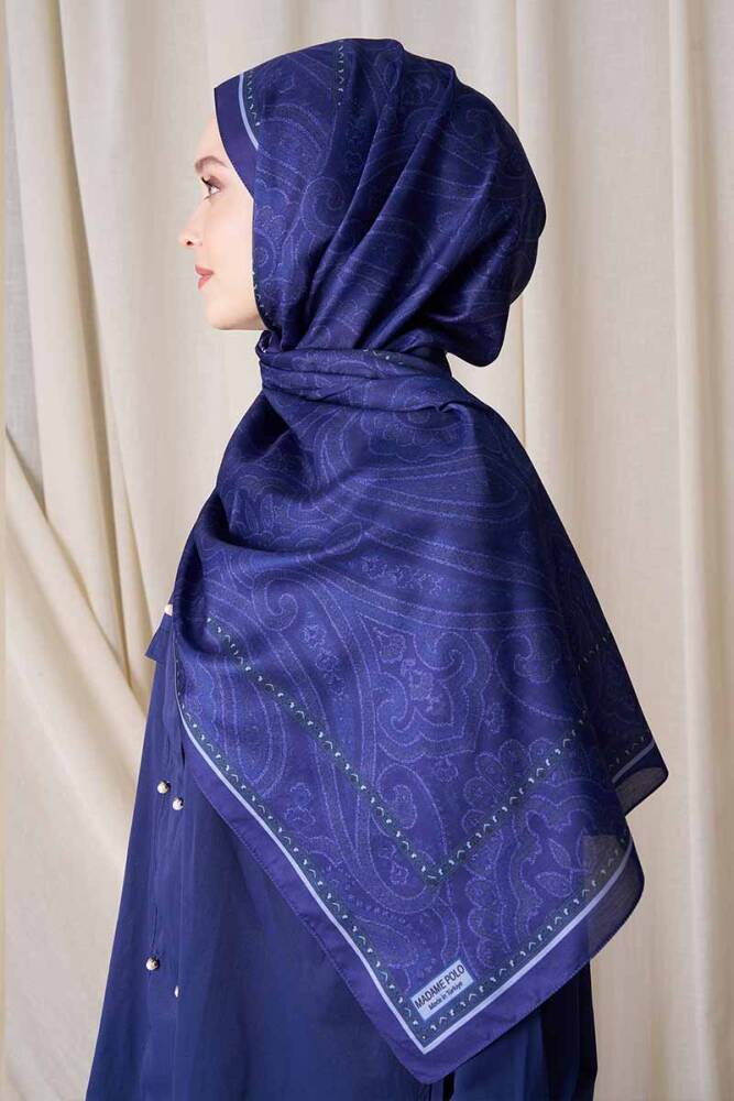 Berce Kaplan Historical Victorian Desen Şal - Lacivert - 4