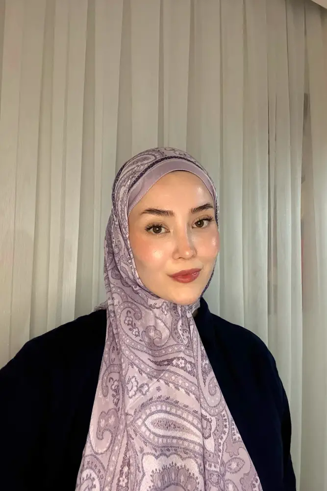 Historical Victorian Desen Şal - Lila - 1