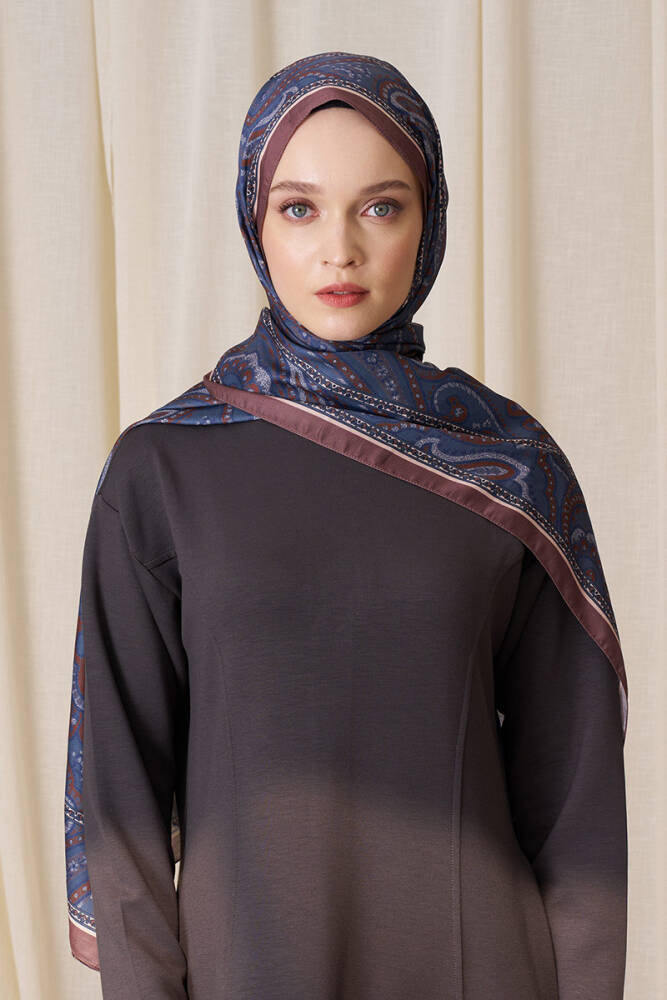 Historical Victorian Desen Şal - Petrol - 2