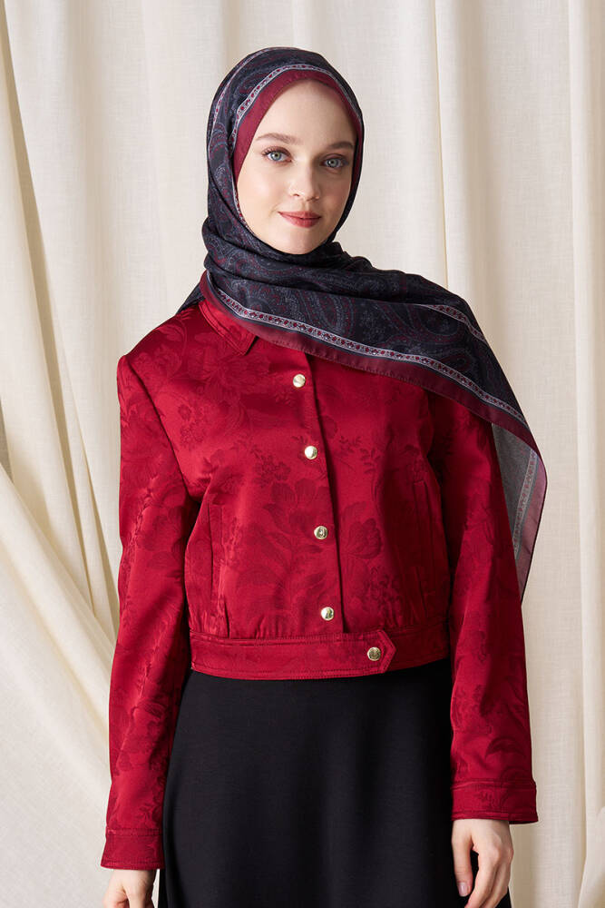 Historical Victorian Desen Şal -Vişne - 1