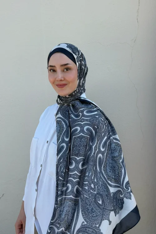 Hyper Retro Desen Şal - Lacivert 