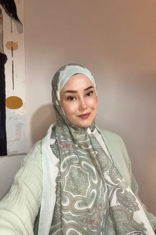 Hyper Retro Desen Şal - Mint 