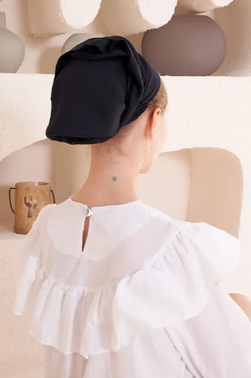 Pamuklu İç Tülbent- Siyah - MADAME POLO