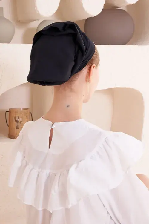 Pamuklu İç Tülbent- Siyah - 2