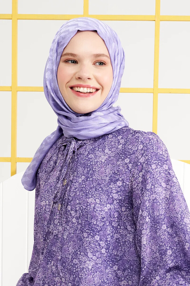 İpeksi Jakar İtalyan Şal Origami Desen - Violet - MADAME POLO