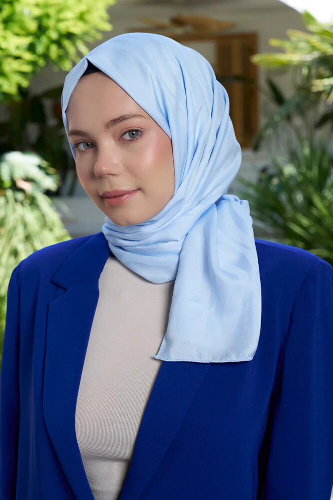 İpeksi Jakar Nova Şal Dalga Desen - Soft Mavi - MADAME POLO