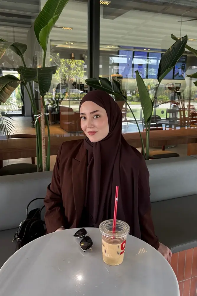 Krep Şifon Şal - Acı Kahve - 2