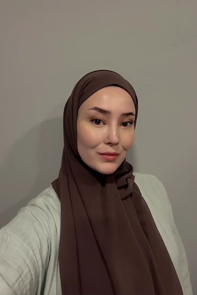 Krep Şifon Şal - Kahverengi - 3