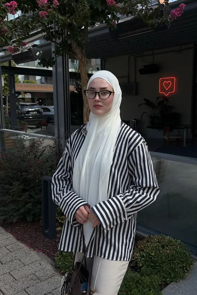 Krep Şifon Şal - Kırık Beyaz - 3