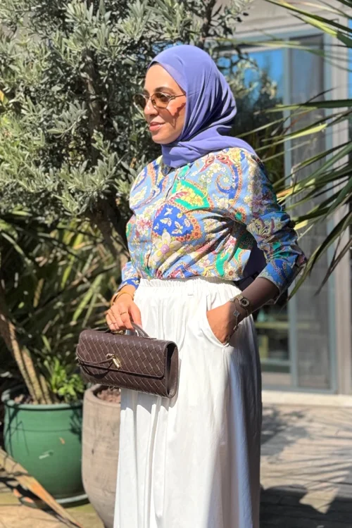 Krep Şifon Şal - Leylak 