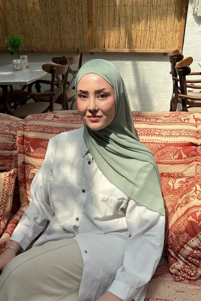 Krep Şifon Şal - Mint - 4