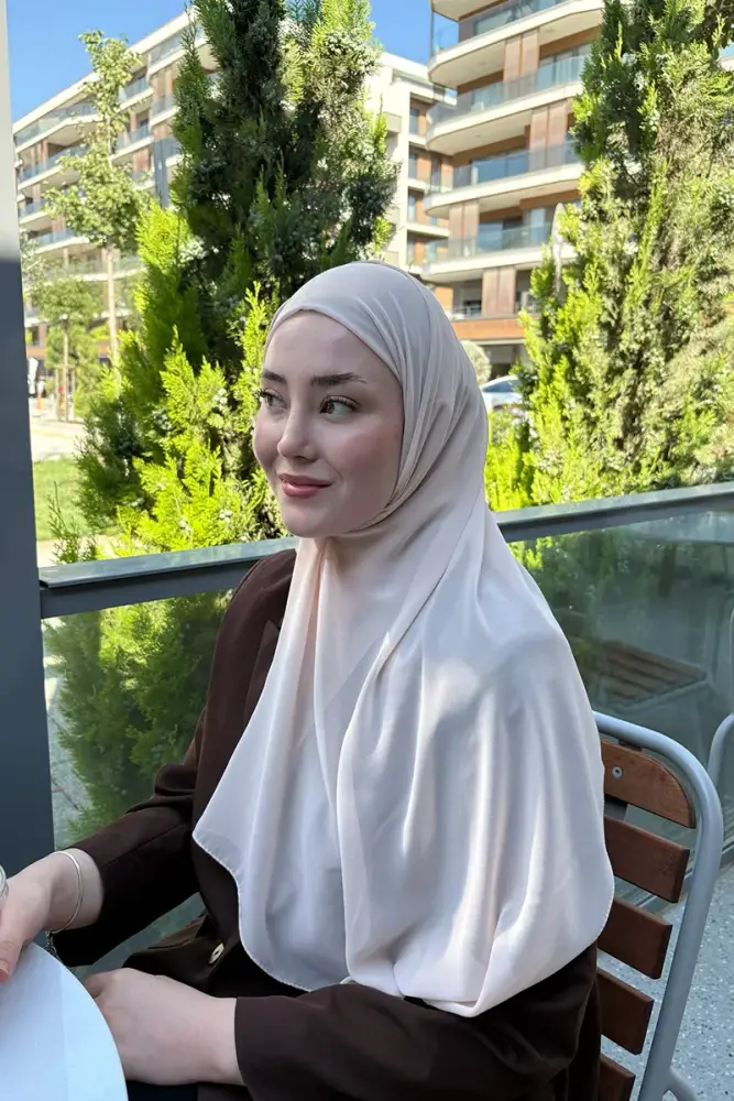 Krep Şifon Şal - Pudra - 2