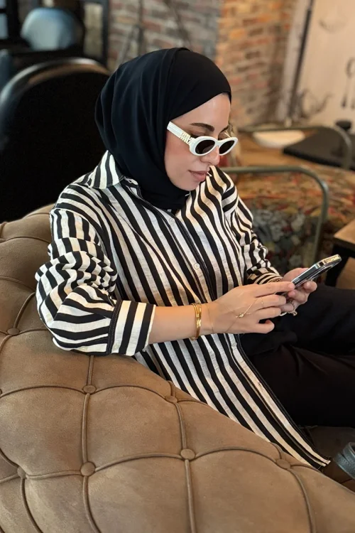 Krep Şifon Şal - Siyah 