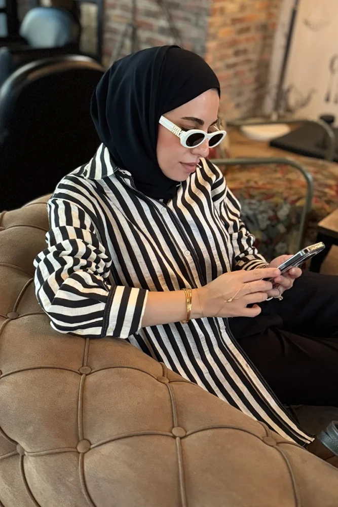 Krep Şifon Şal - Siyah - 1