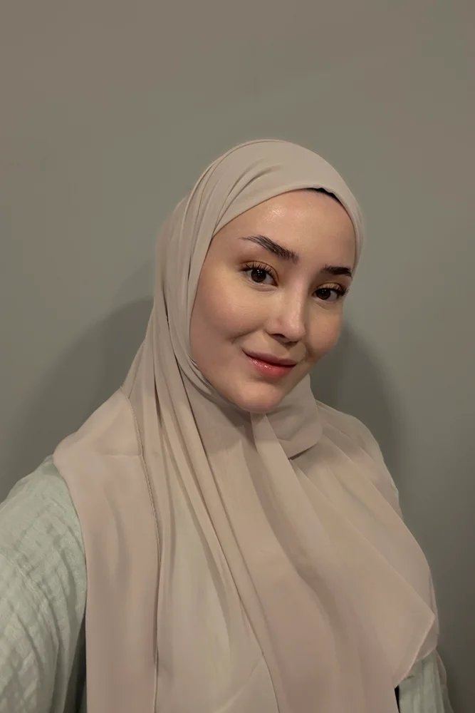 Krep Şifon Şal - Taş - 3