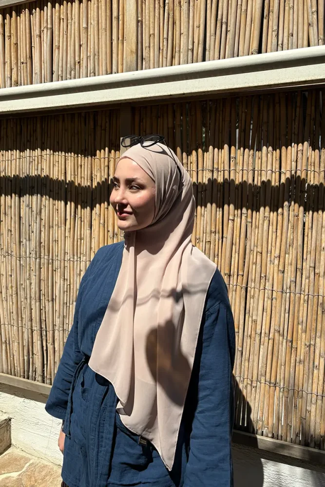 Krep Şifon Şal - Vizon - 2