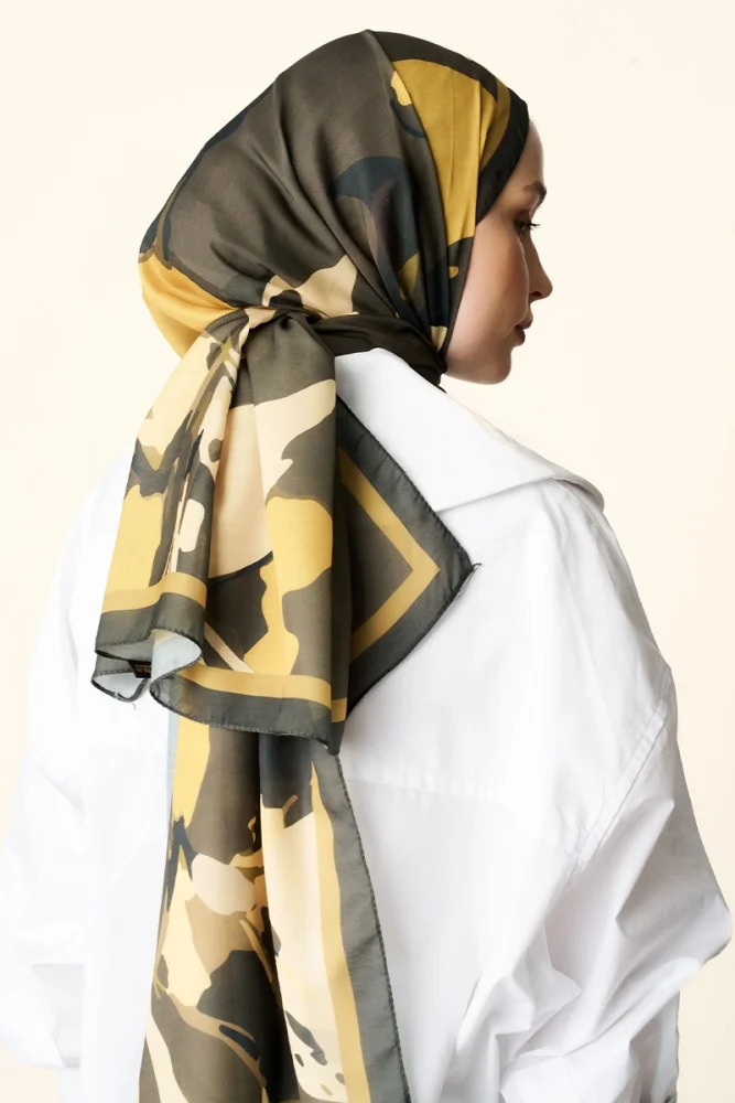 Liva Desenli Pamuk Dokulu Şal - Yeşil - 4