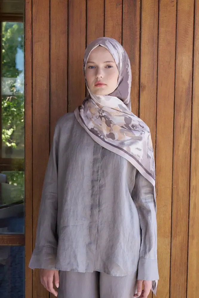 Live Amora Desen Şal - Bej - 4