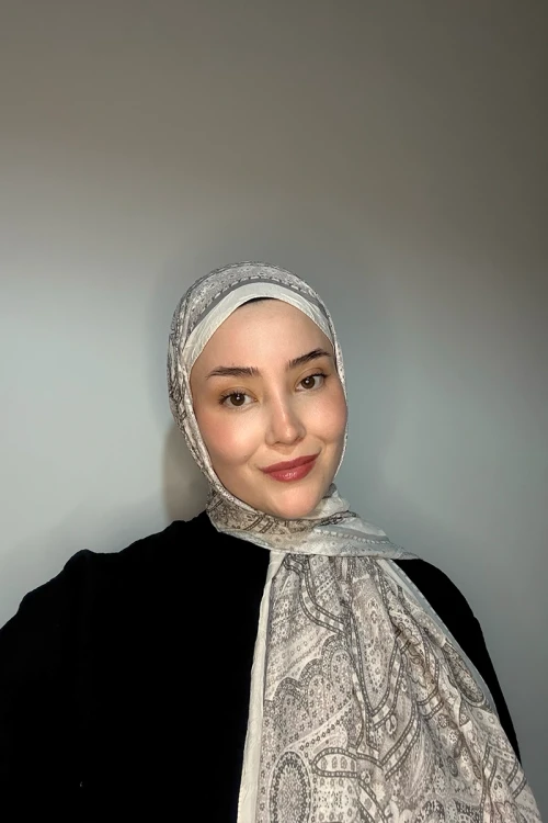 Live Siena Desen Şal - Gri 