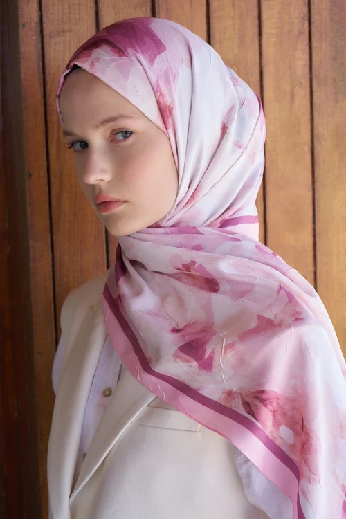 Live Garden Desen Şal - Pembe 