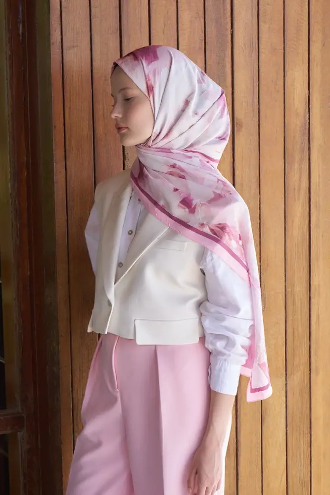 Live Garden Desen Şal - Pembe - 3
