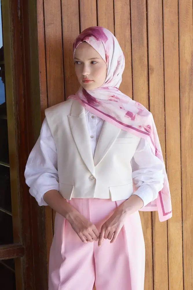 Live Garden Desen Şal - Pembe - 4