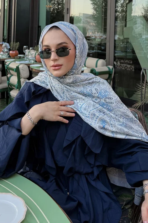 Live Siena Desen Şal - Açık Mavi 