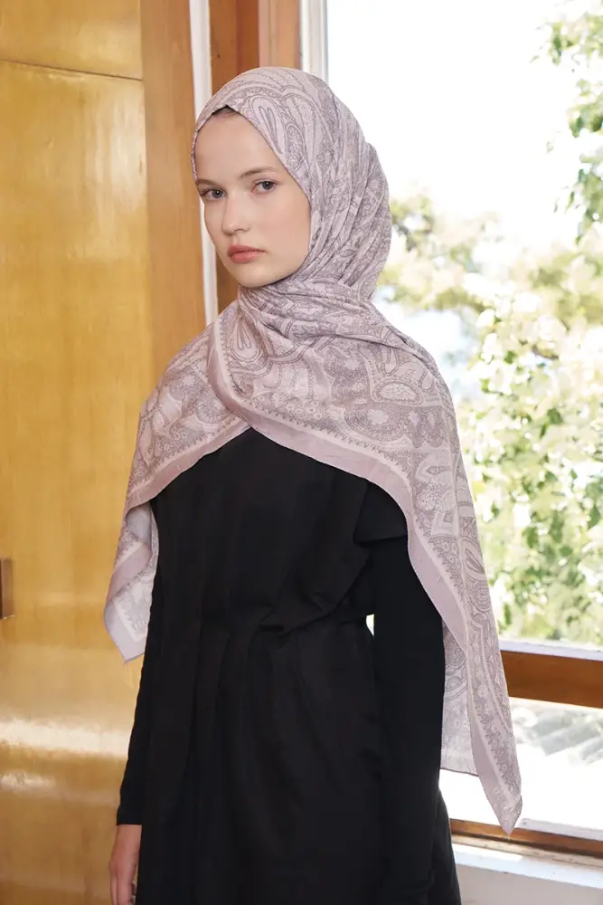 Live Siena Desen Şal - Bej - 3