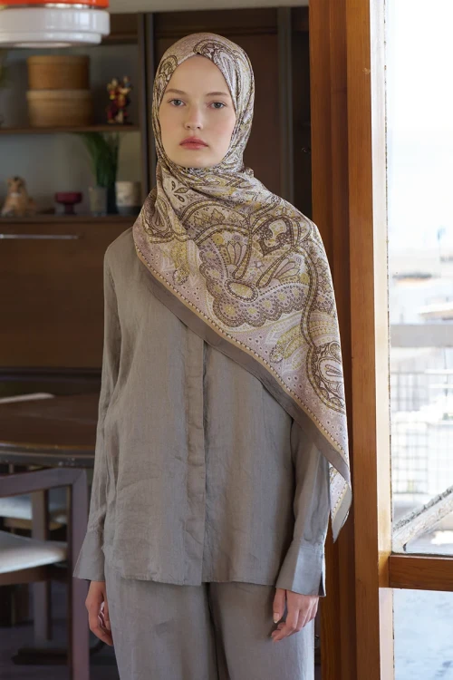 Live Siena Desen Şal - Haki 