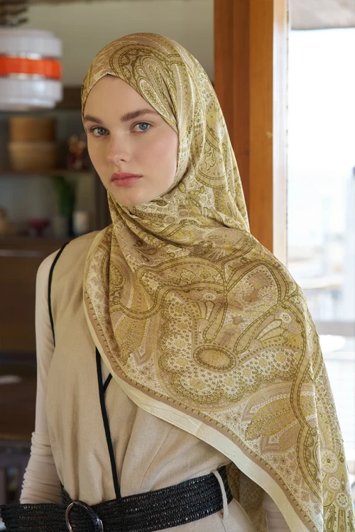 Live Siena Desen Şal - Sarı 