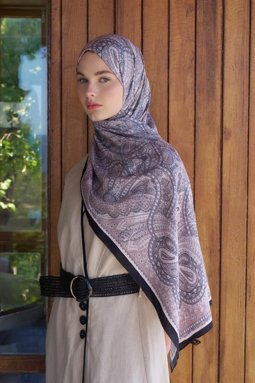 Live Siena Desen Şal - Siyah 