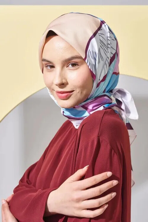 Monetta Twill Serisi Puzzle - Bordo - MADAME POLO