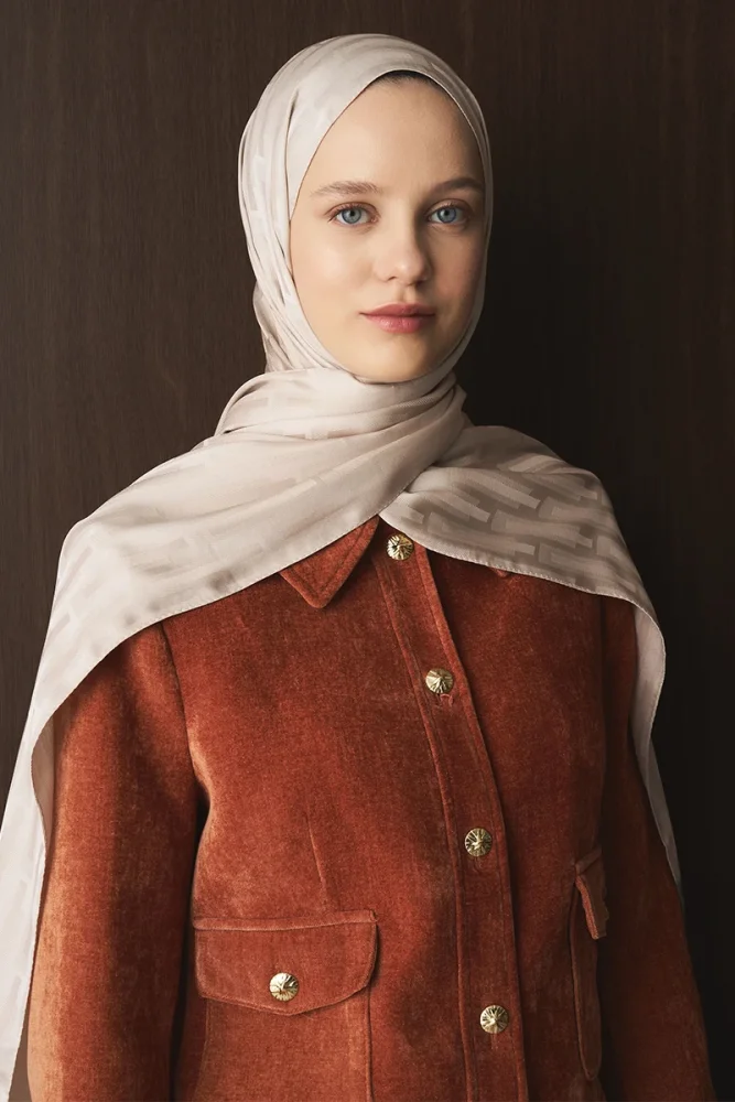 Naiya Jakar Şal Line Desen - Bej - 3