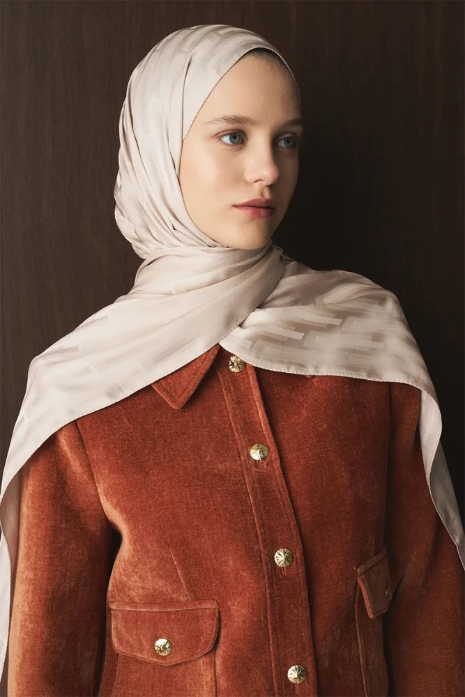 Naiya Jakar Şal Line Desen - Bej - 4