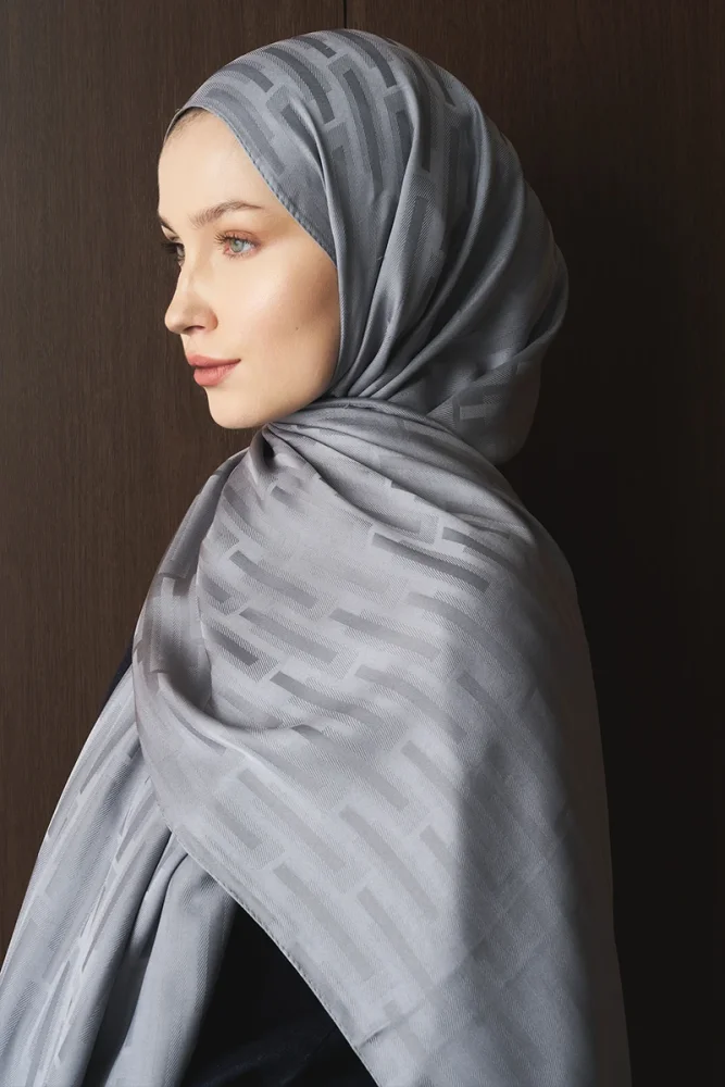 Naiya Jakar Şal Line Desen - Gri - 5