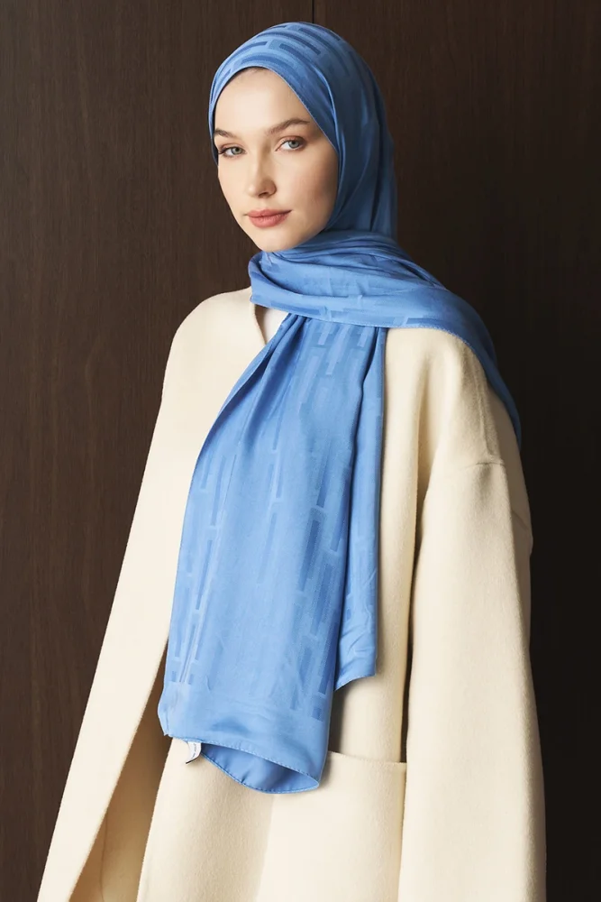 Naiya Jakar Şal Line Desen - İndigo - 2
