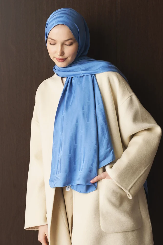 Naiya Jakar Şal Line Desen - İndigo - 3