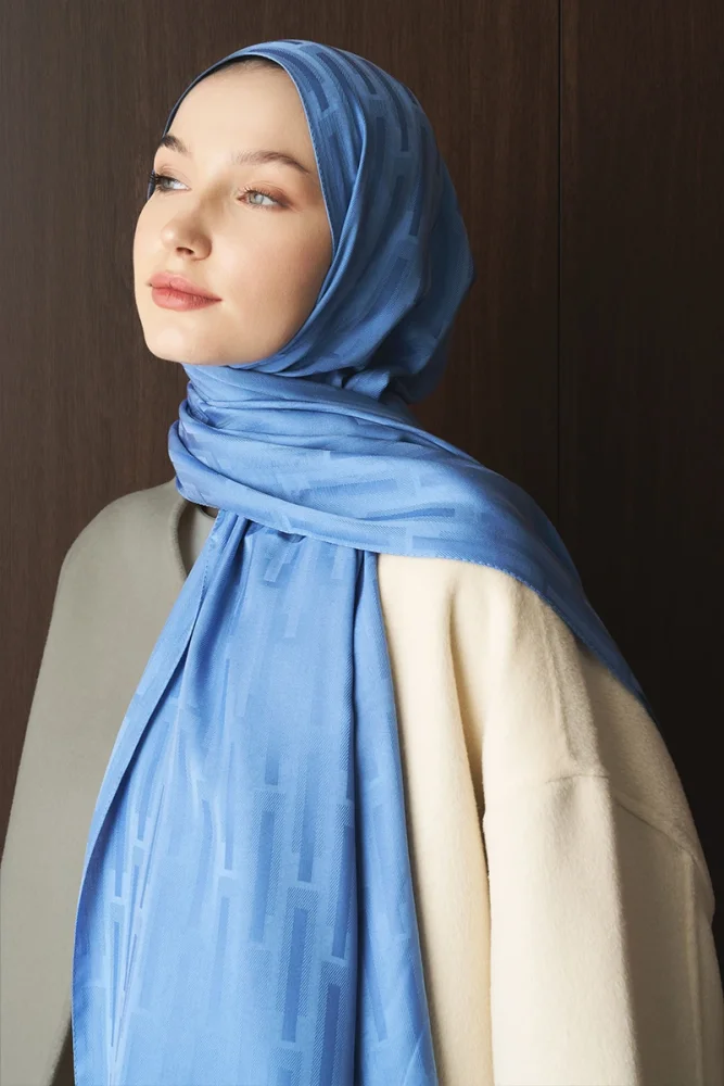 Naiya Jakar Şal Line Desen - İndigo - 4